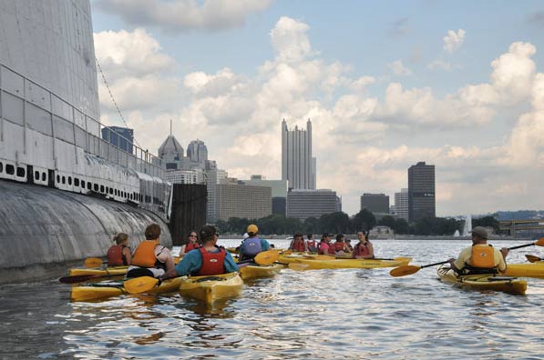 Taking a break on the Skyline Tour with Kayak Pittsburgh