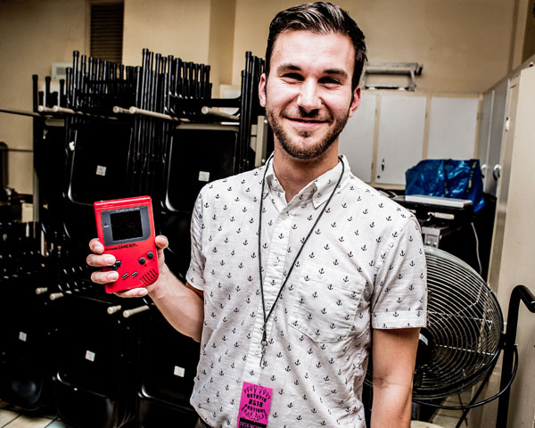 Composer/musician Ro-Bear with his Gameboy