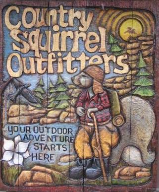Country Squirrel Outfitters' new sign