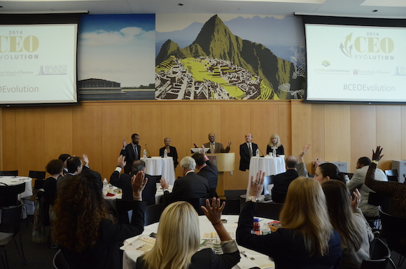 Garry Maddox, Donna Allie, Fox School of Business Deputy Dean Rajan Chandran, Tom Scannapieco, Nancy Glass